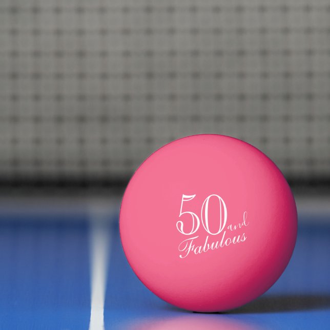 Balle De Ping Pong 50 et fabuleux élégant script rose 50e anniversair (Filet)