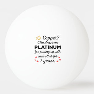 Balle De Ping Pong 7e anniversaire Mariage I - Couple amusant en cuiv