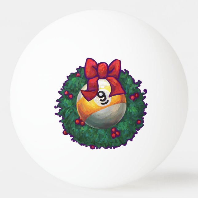 Balle De Ping Pong 9 billes de Noël vert (Dos)