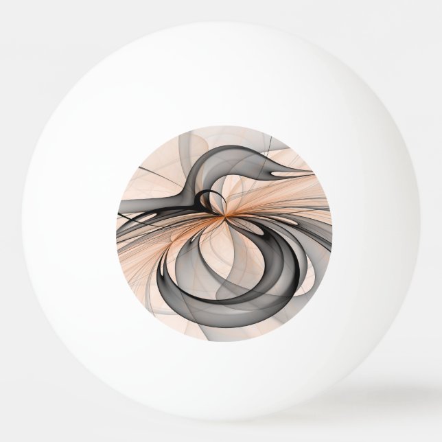 Balle De Ping Pong Abstrait Gris Sienne Anthracite Art Fractal Modern (Devant)