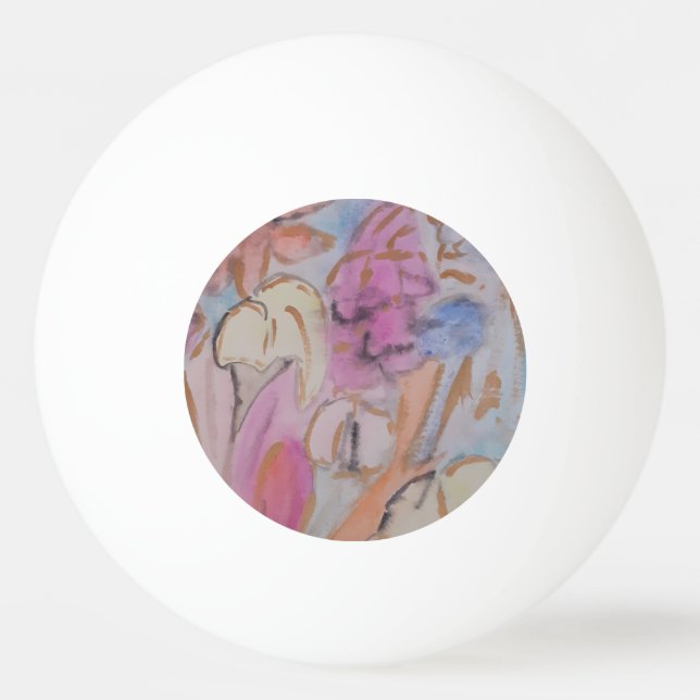 Balle De Ping Pong Abstrait Pastel Floral (Devant)