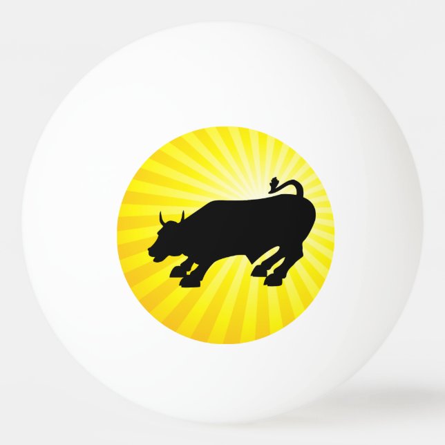 Balle De Ping Pong Accuser Black Bull de Wall Street (Devant)