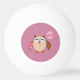 Balle De Ping Pong Âge Personnalisé Anniversaire Chouette Ping Pong B