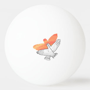 Balle De Ping Pong Aigle à main silhouette orange