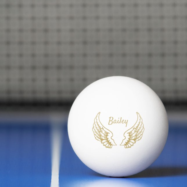 BALLE DE PING PONG AILES D'ANGE D'OR PERSONNALISÉES (Filet)