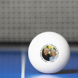 Balle De Ping Pong Ajoutez votre propre photo de couple 50e anniversa