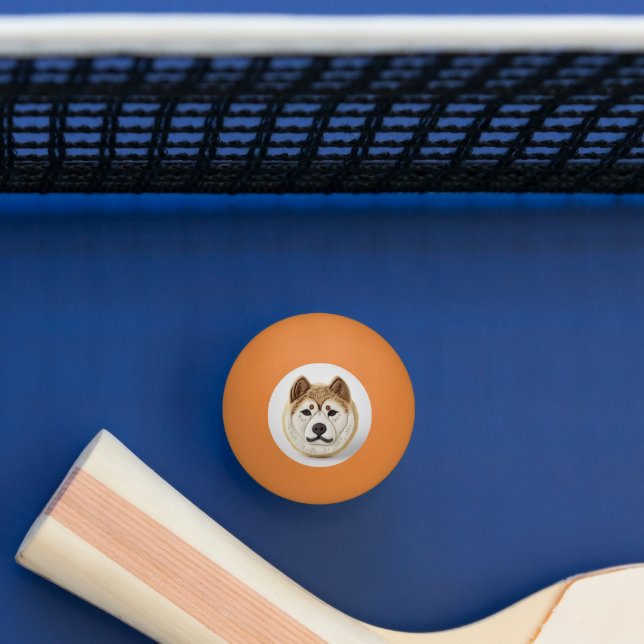 Balle De Ping Pong Akita Chien 3D Inspiré (Tableau)