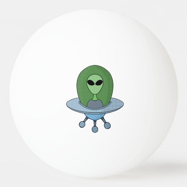 Balle De Ping Pong Alien dans son petit vaisseau spatial (Devant)