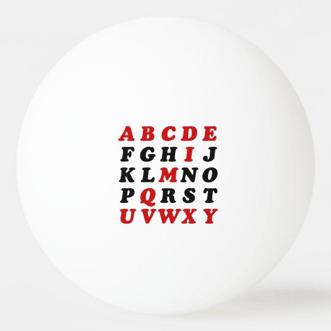 Balle De Ping Pong Alphabet anglais (Devant)