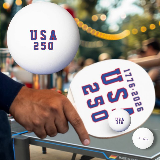 Balle De Ping Pong America's 250th Anniversary USA 250 1776 2026 (Créateur téléchargé)