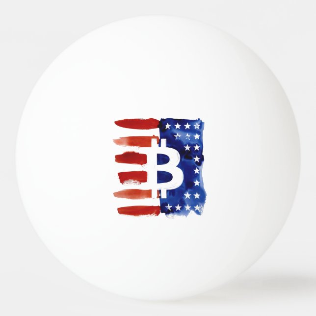 Balle De Ping Pong Amérique Bitcoin (Peinture No. 8) (Devant)
