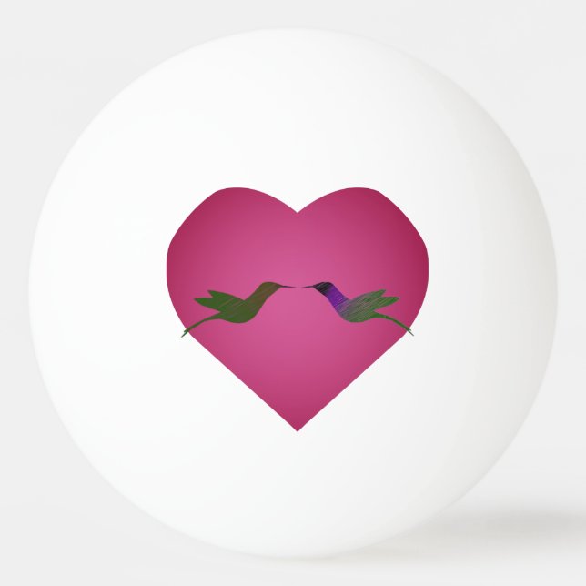 Balle De Ping Pong Amour des colibris (Devant)