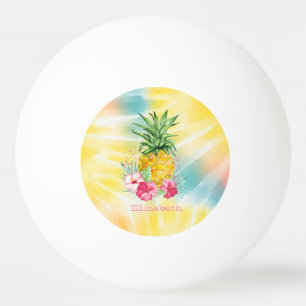 Balle De Ping Pong Ananas, Hibiscus aquarelle Rainbow Tie Dye