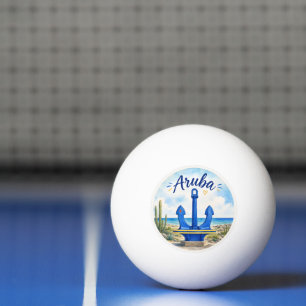 Balle De Ping Pong Ancre de drapeau d'Aruba île des Caraïbes voyage s