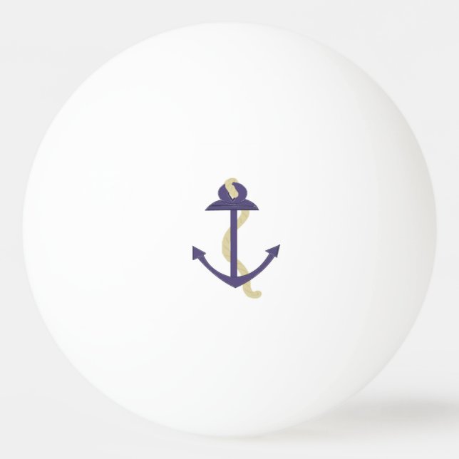 Balle De Ping Pong Ancre nautique bleue (Devant)