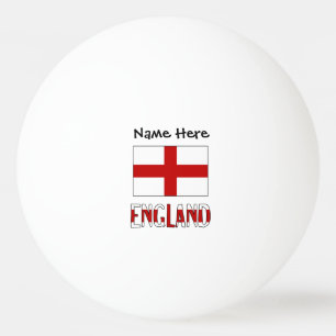 Balle De Ping Pong Angleterre et drapeau anglais avec votre nom