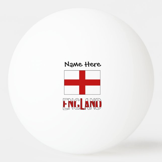 Balle De Ping Pong Angleterre et drapeau anglais avec votre nom (Devant)