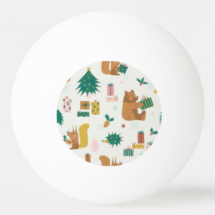 Balle De Ping Pong Animaux de la forêt de Noël : Vibe Vintage
