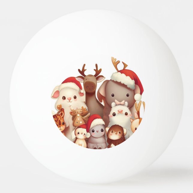 Balle De Ping Pong Animaux de Noël (3) (Devant)