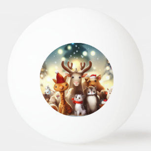 Balle De Ping Pong Animaux de Noël (7)