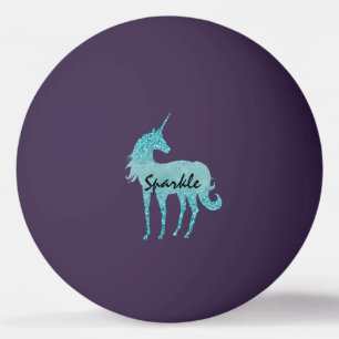 Balle De Ping Pong Aqua Parties scintillant Unicorn personnalisée