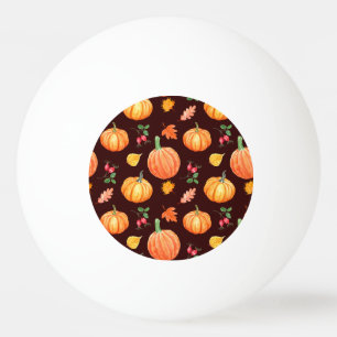 Balle De Ping Pong Aquarelle Motif Floral Citrouille d'automne