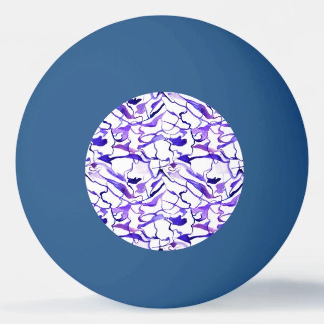 Balle De Ping Pong Aquarelle violette mignonne abstraites lignes moti (Devant)