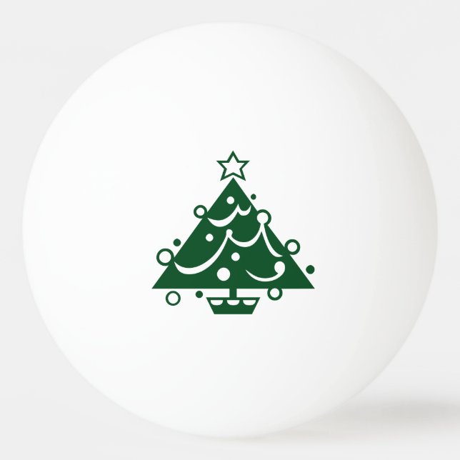 Balle De Ping Pong Arbre de Noël vert vacances (Devant)