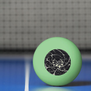 Balle De Ping Pong Art Abstrait Toile d'Araignée Dorée