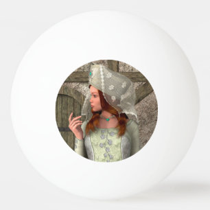 Balle De Ping Pong Art de la Renaissance Princesse Médiévale Vintage