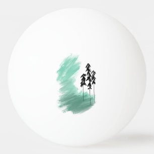 Balle De Ping Pong art de l'arbre vert scandinave simple moderne ment