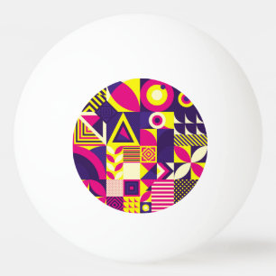 Balle De Ping Pong Art pop, formes géométriques colorées.