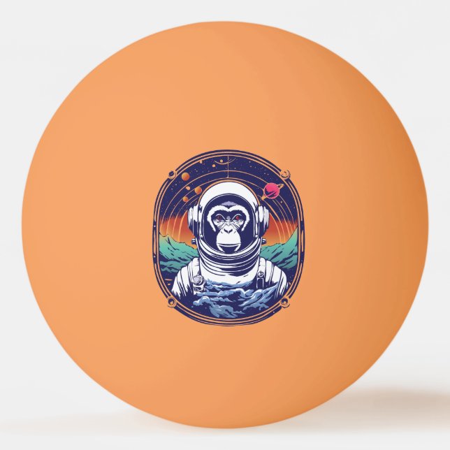 Balle De Ping Pong Astronaute du singe spatial (Devant)
