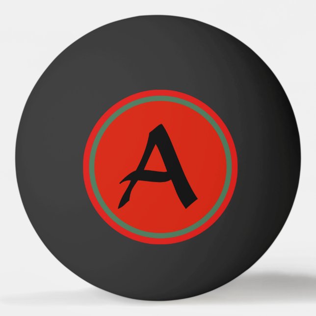BALLE DE PING PONG AVEC MONOGRAMME PERSONNALISÉ (Devant)