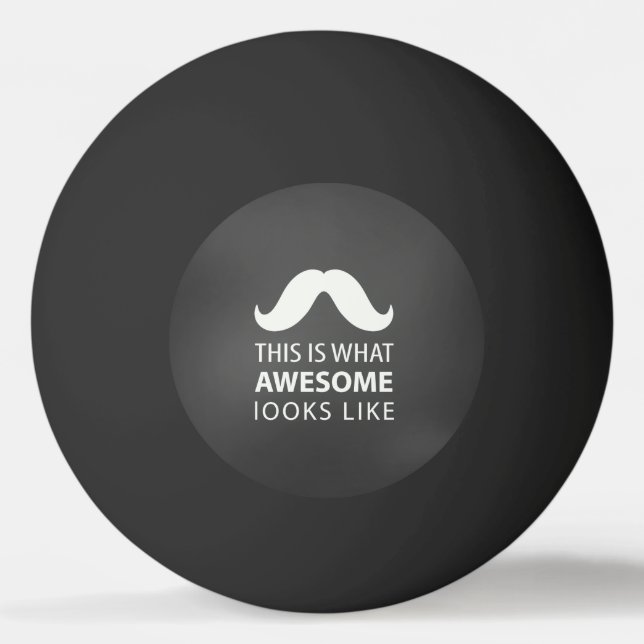 Balle De Ping Pong Awesome Mustache (Devant)