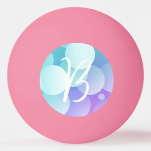 Balle De Ping Pong B Nom Initial Bulles Jeux Paddle Bleu Violet