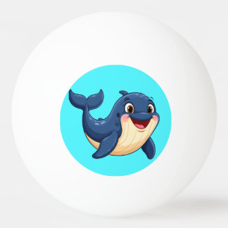 Balle De Ping Pong Baleine de dessin animé joyeuse nageant
