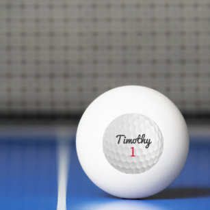 Balle De Ping Pong Ball de golf Dimples avec nom noir Numéro rouge