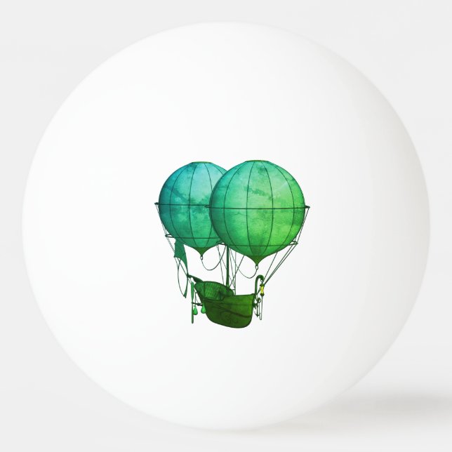 Balle De Ping Pong Ballons à air chaud Steampunk avec vert de navire (Devant)