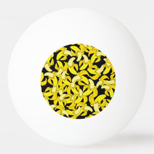 Balle De Ping Pong Bananes jaunes vintages : Arrière - plan noir