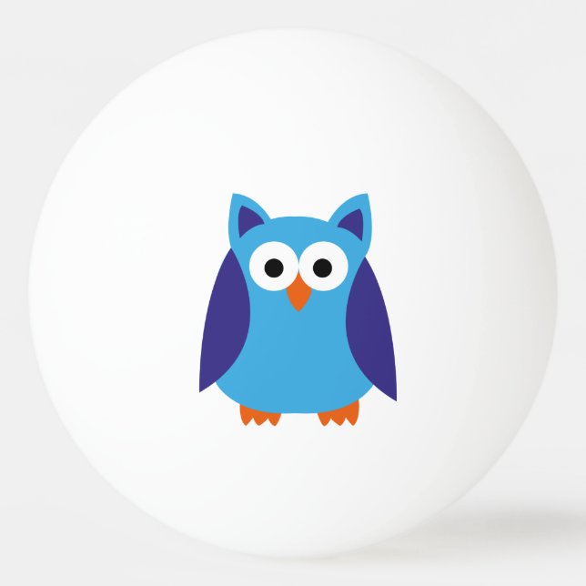 Balle De Ping Pong Bande dessinée bleue de hibou (Dos)