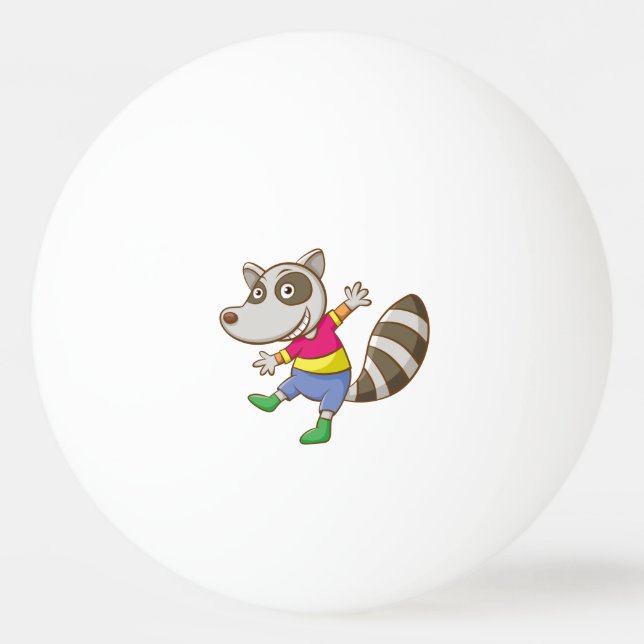 Balle De Ping Pong Bande dessinée de raton laveur (Dos)