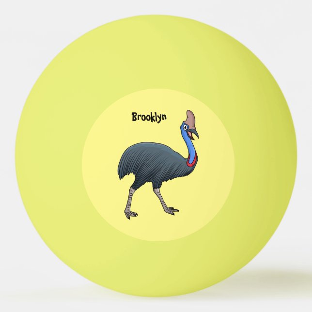 Balle De Ping Pong Bande dessinée d'oiseau joyeux (Devant)