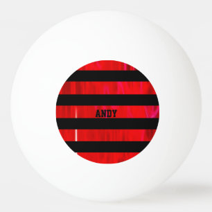 Balle De Ping Pong Bandes texturées rouges et noires