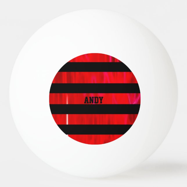Balle De Ping Pong Bandes texturées rouges et noires (Devant)