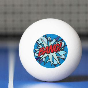 Balle De Ping Pong BANG Amusant Rétro Bande Dessinée Pop Art