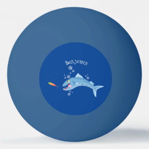 Balle De Ping Pong Barracuda poisson affamé de la pêche dessin animé
