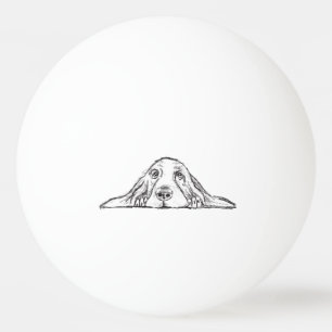 Balle De Ping Pong basset hound noir blanc yeux de chiot simple