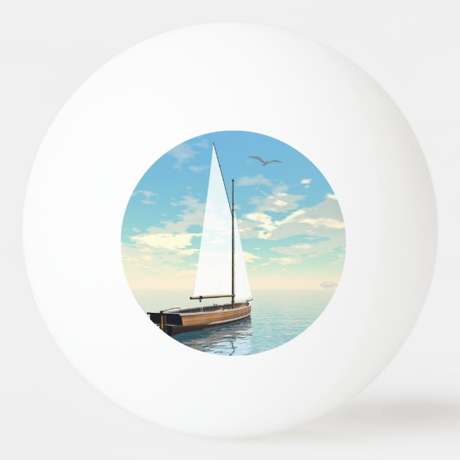Balle De Ping Pong Bateau à voile - 3D rendent (Devant)