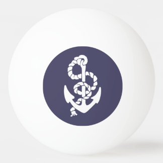 Balle De Ping Pong Bateaux Bleus Et Blancs Nautiques Ancre Et Corde